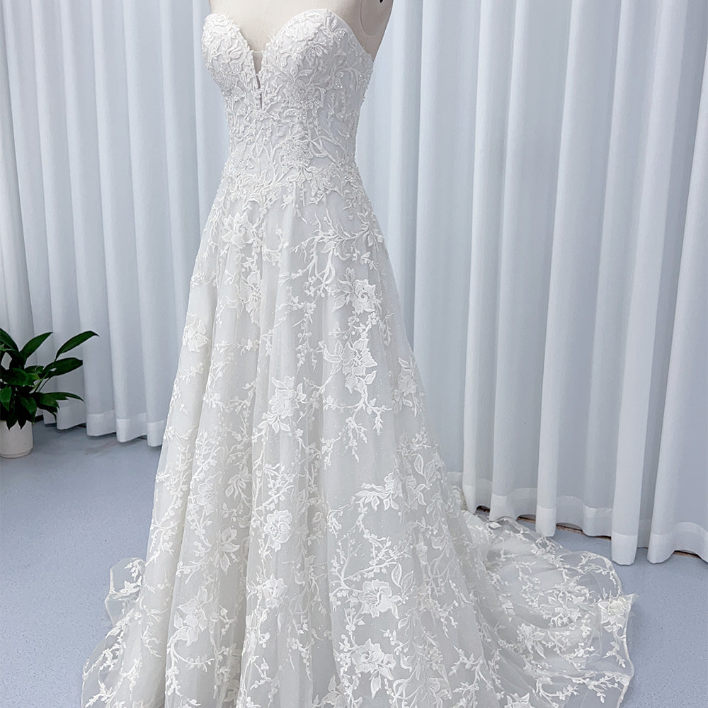 Robe de Mariée Trapèze, en Mousseline de Soie, A-Line