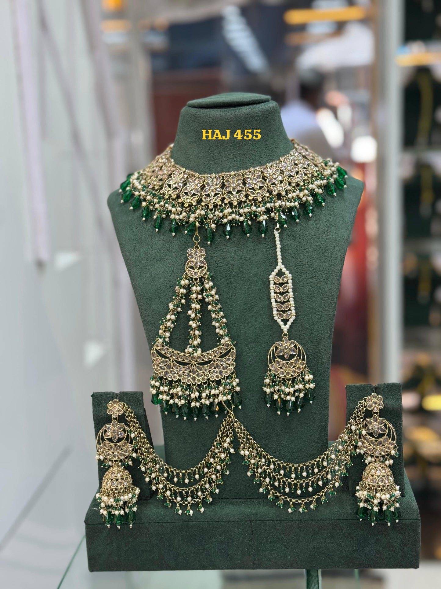 Bijoux Indiens Vert Ensemble Complet