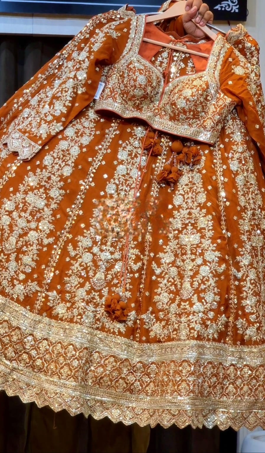 Lehenga Luxury Orange et Doré