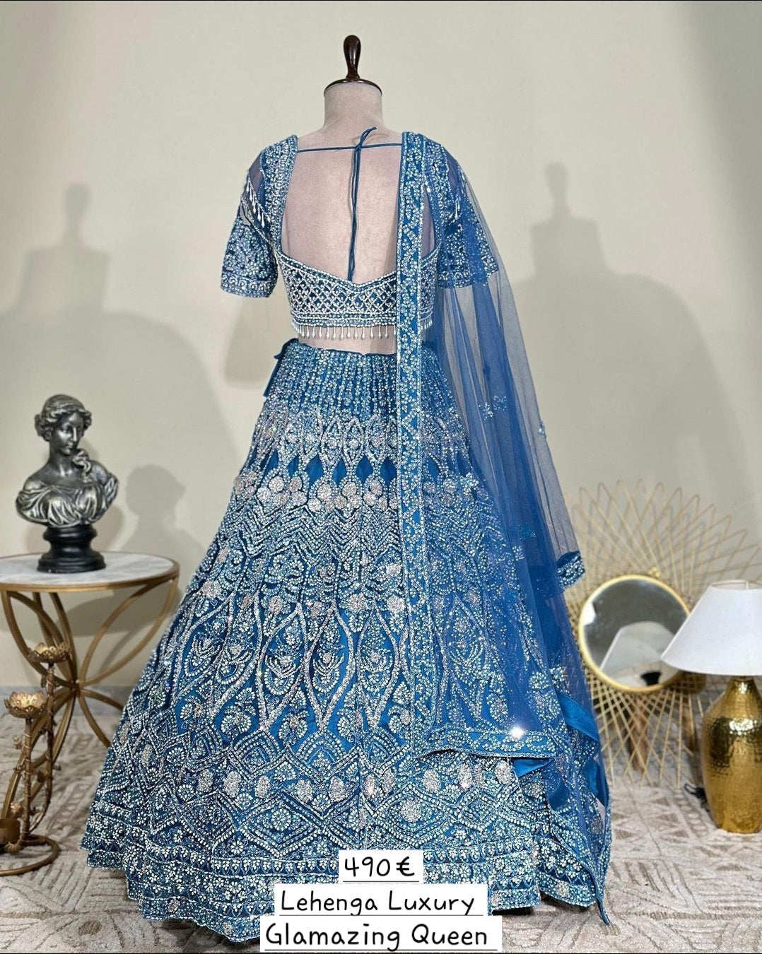 Lehenga Bleu Magnifique