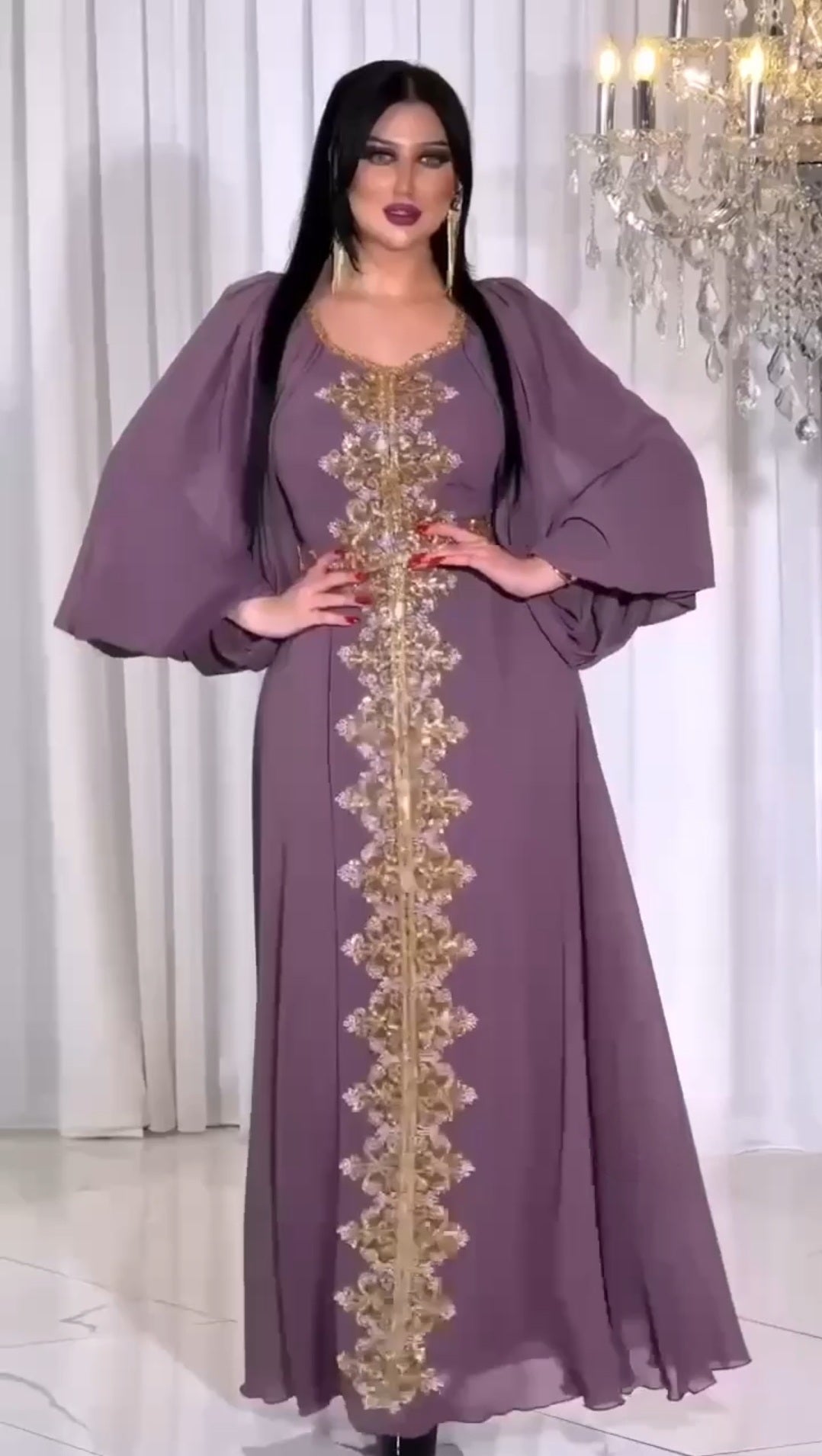 Robe de Soirée Manches Longues