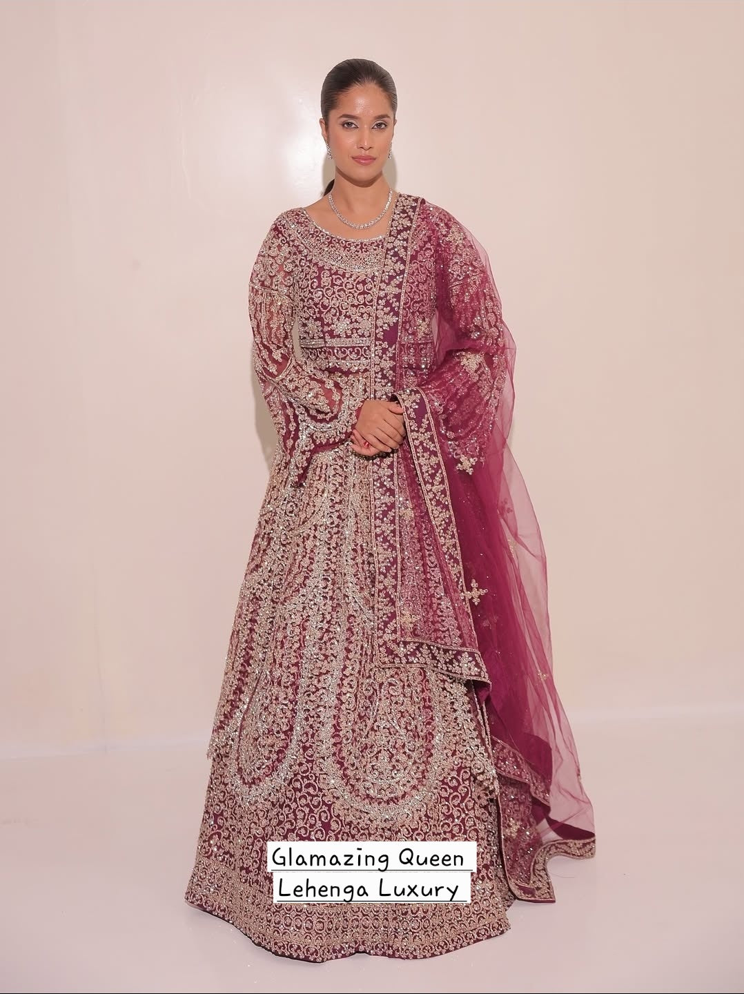 Lehenga Red Wine Anarkali