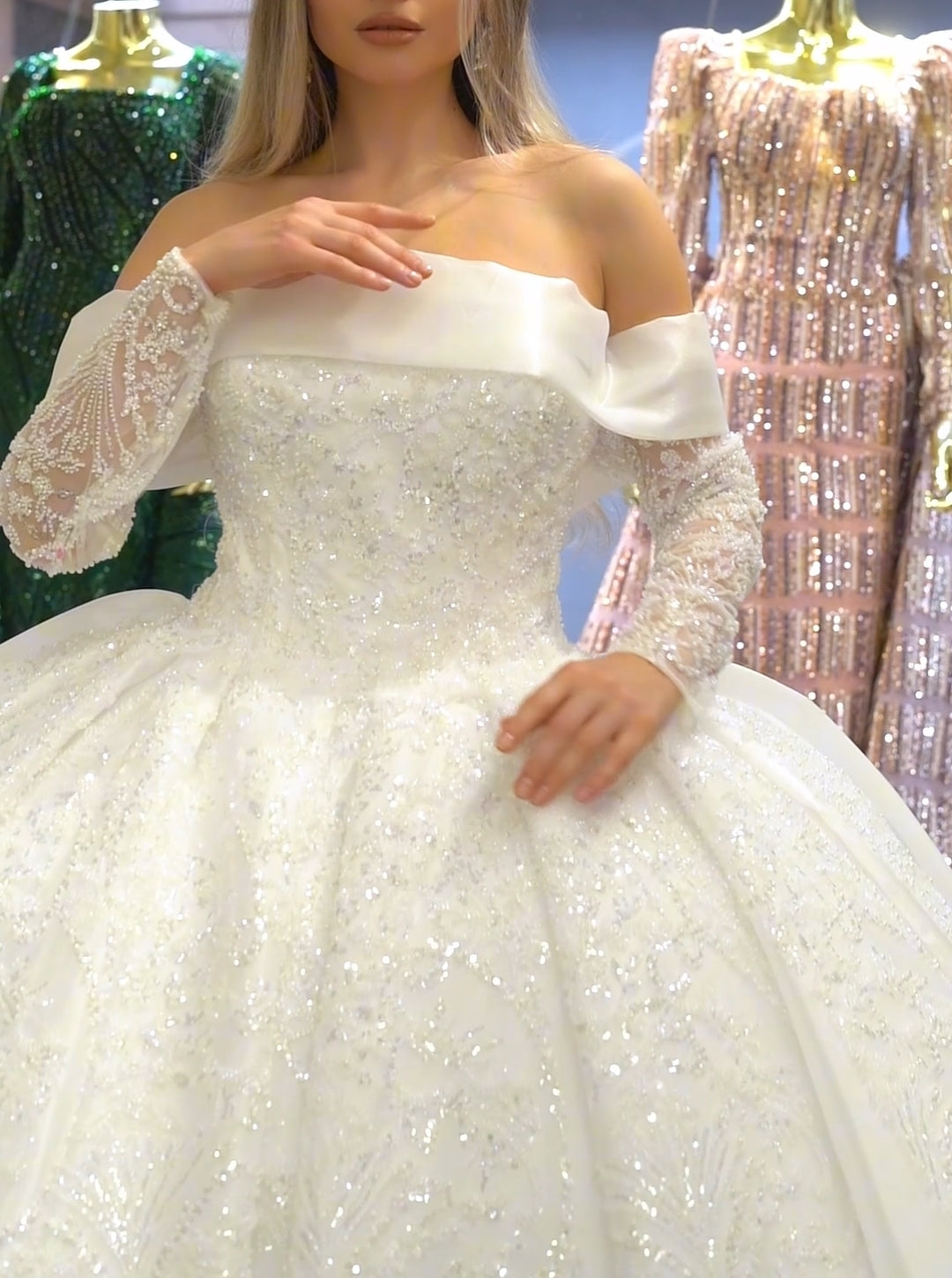 Robe de Mariée Princesse Luxury, Manches Longues