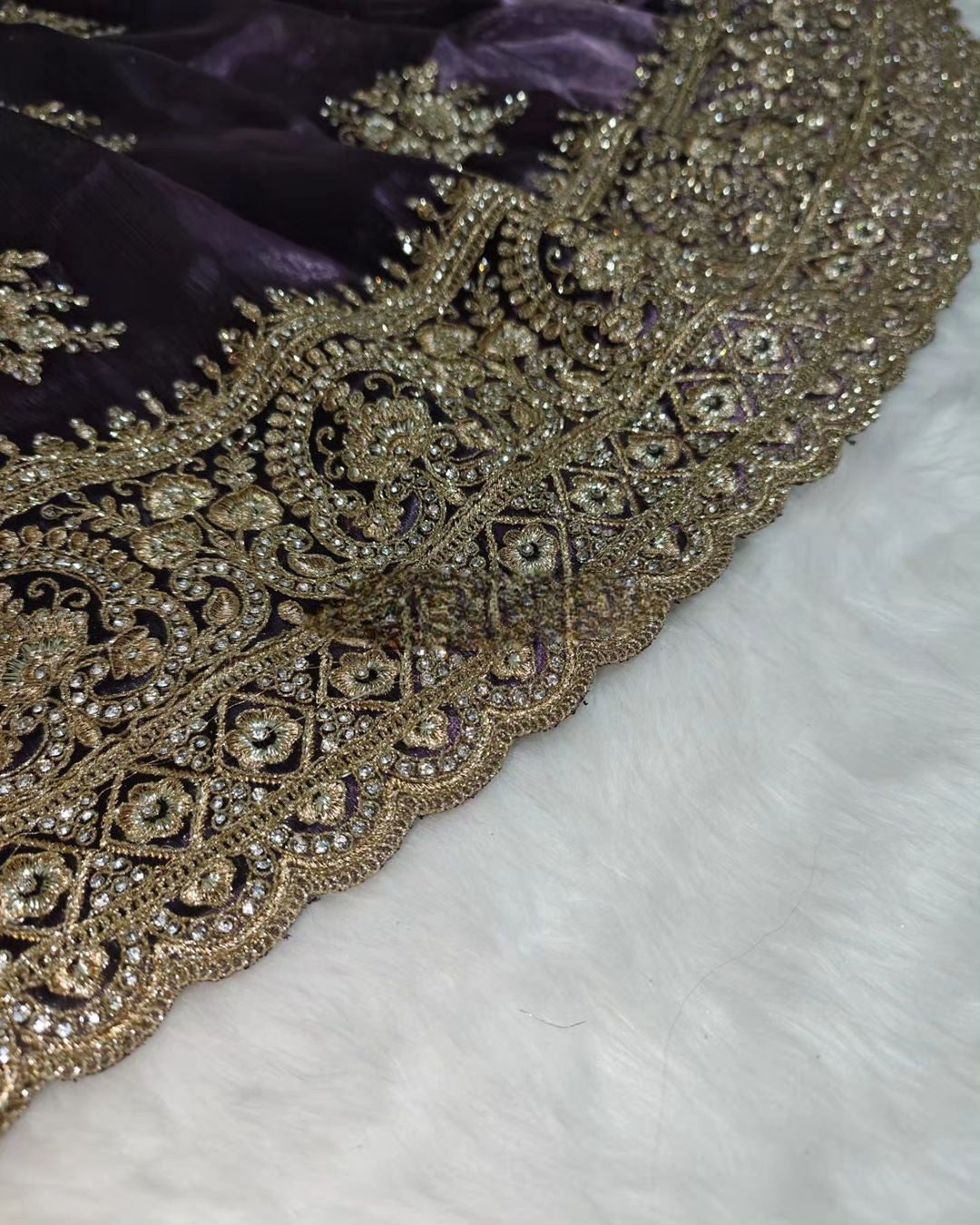 Saree Heeramandi Violet with Stones