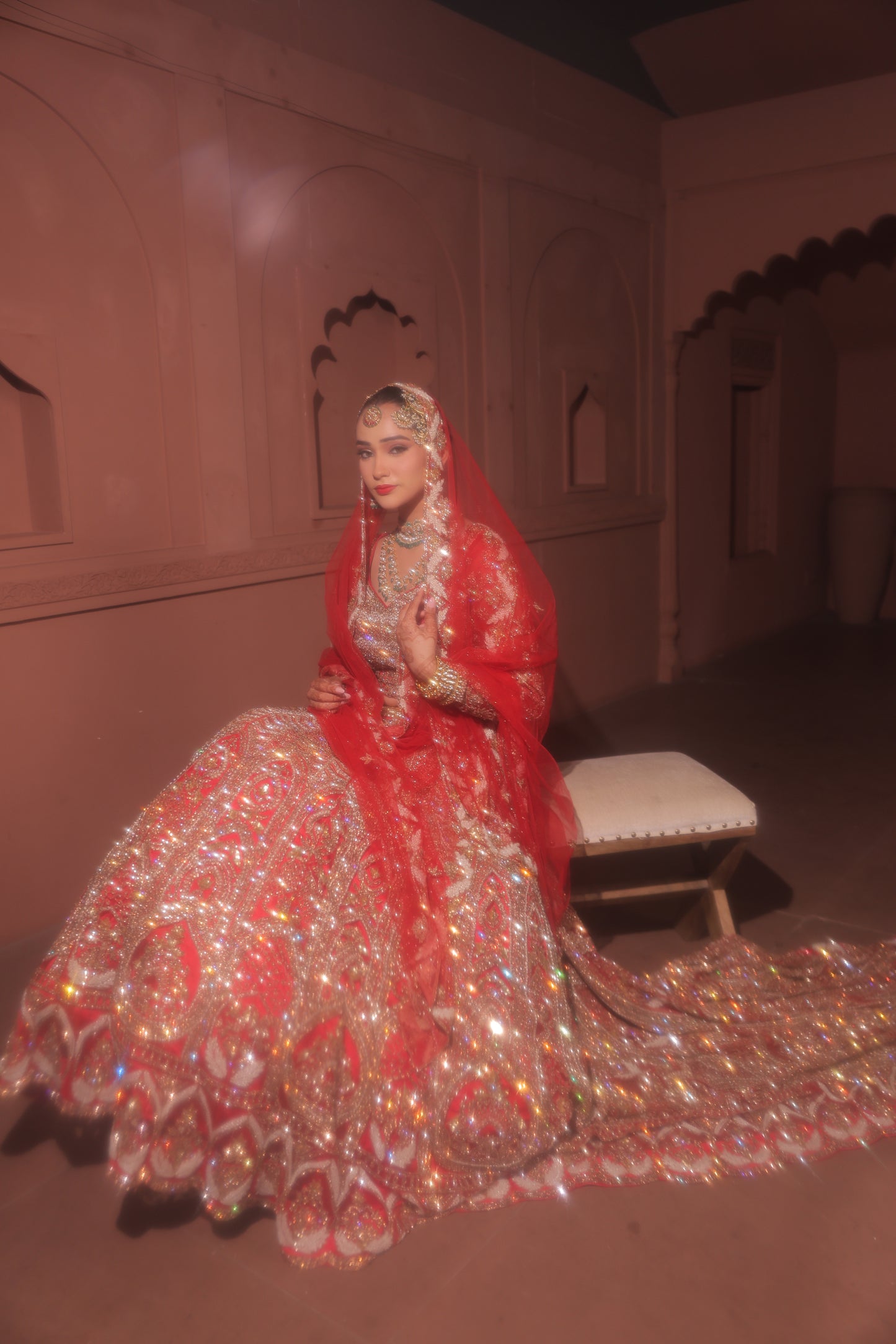 Lehenga Pakistanaise Red Luxury