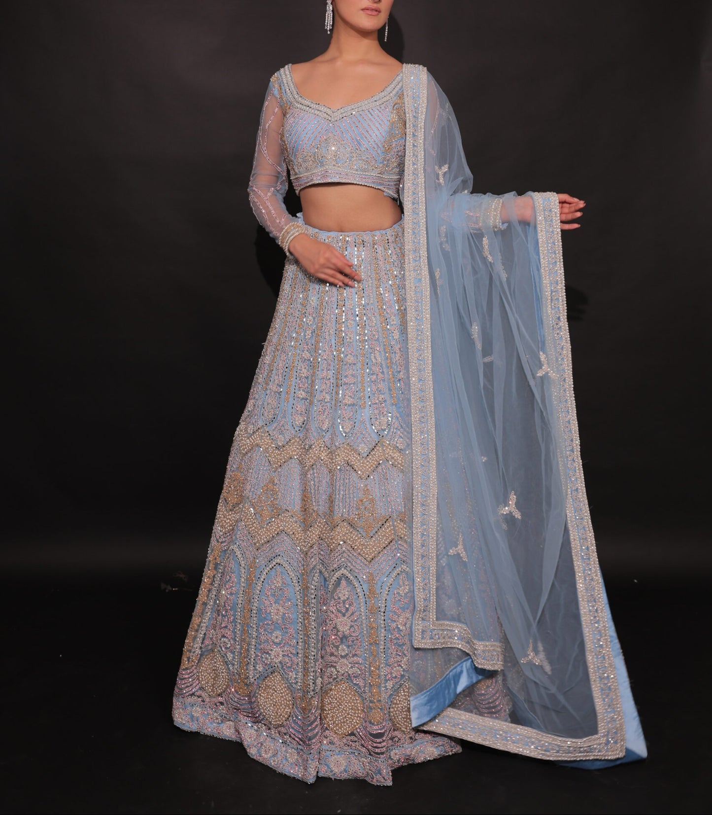 Lehenga Bleu Luxury