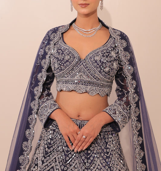 Lehenga Bleu Luxury