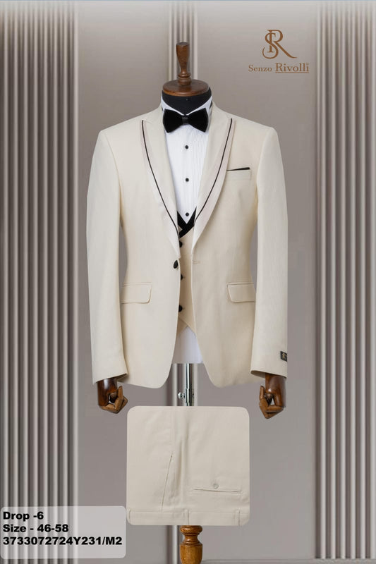 Costume Blanc Mariage 3 Pièces