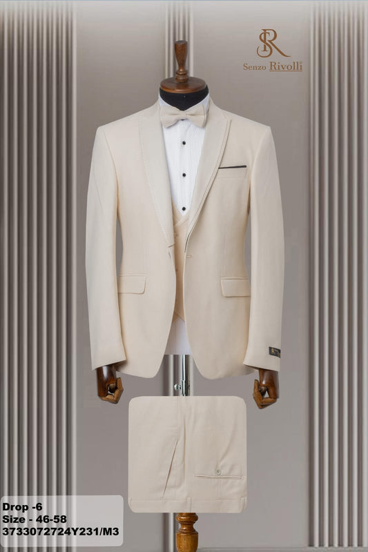 Costume Blanc Mariage 3 Pièces