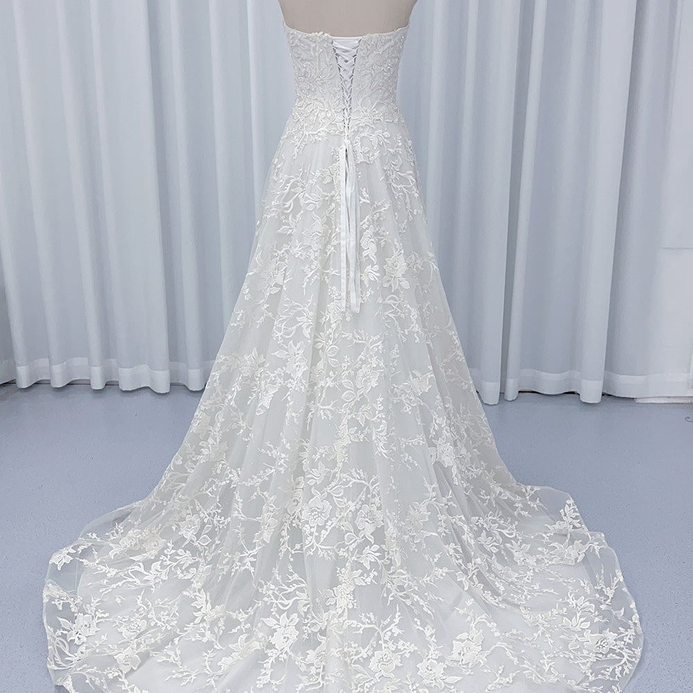 Robe de Mariée Trapèze, en Mousseline de Soie, A-Line