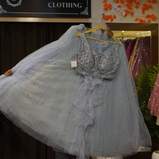 Lehenga Bleu Sparkling