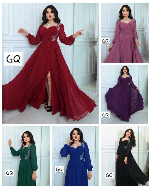 Robe de Soirée Longues avec Manches