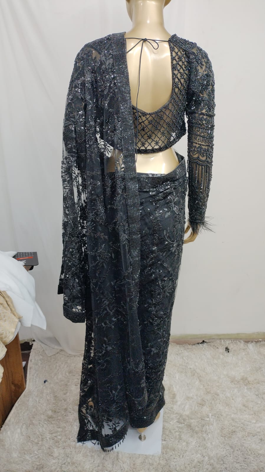 Saree Black Luxury Handwork