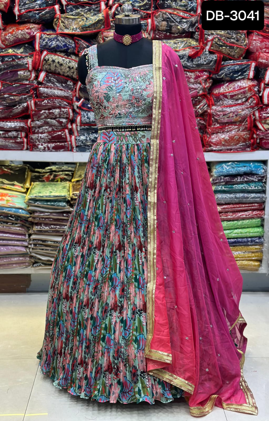 Lehenga Multicolores Mehendi