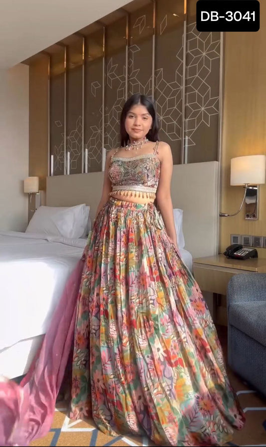 Lehenga Multicolores Mehendi