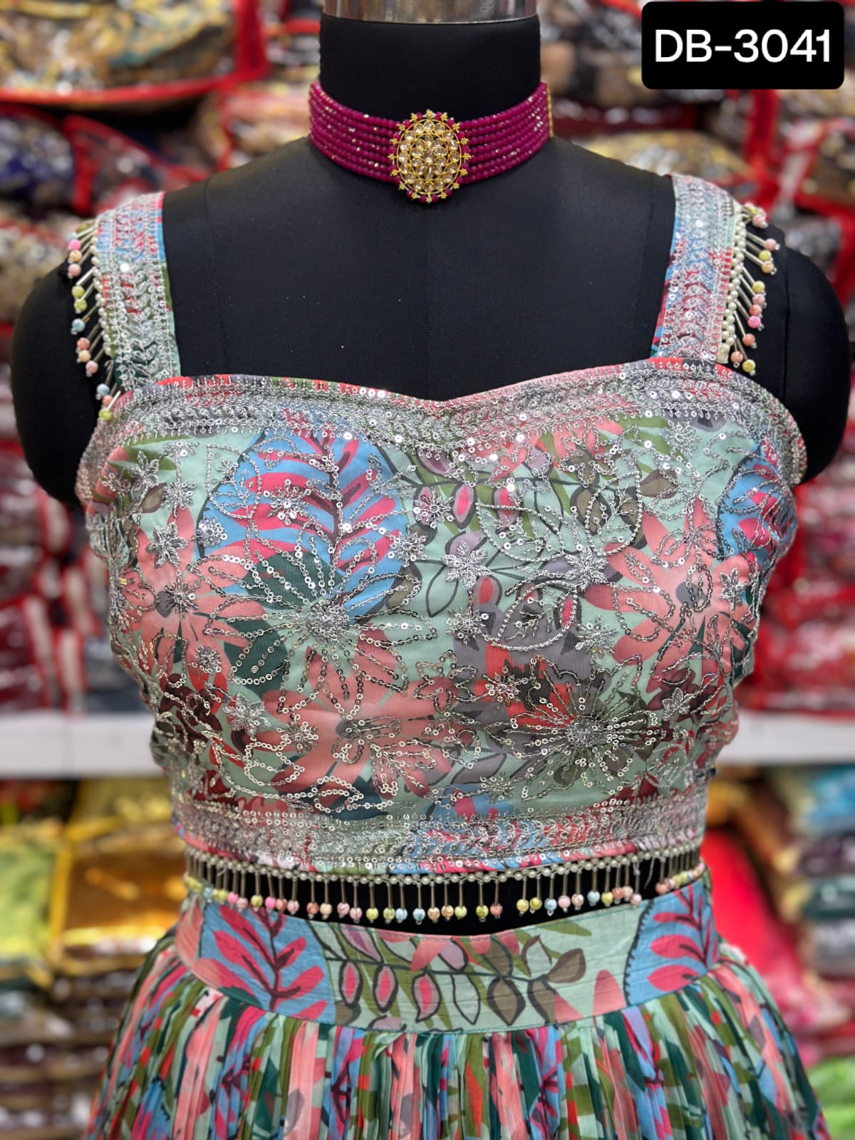 Lehenga Multicolores Mehendi