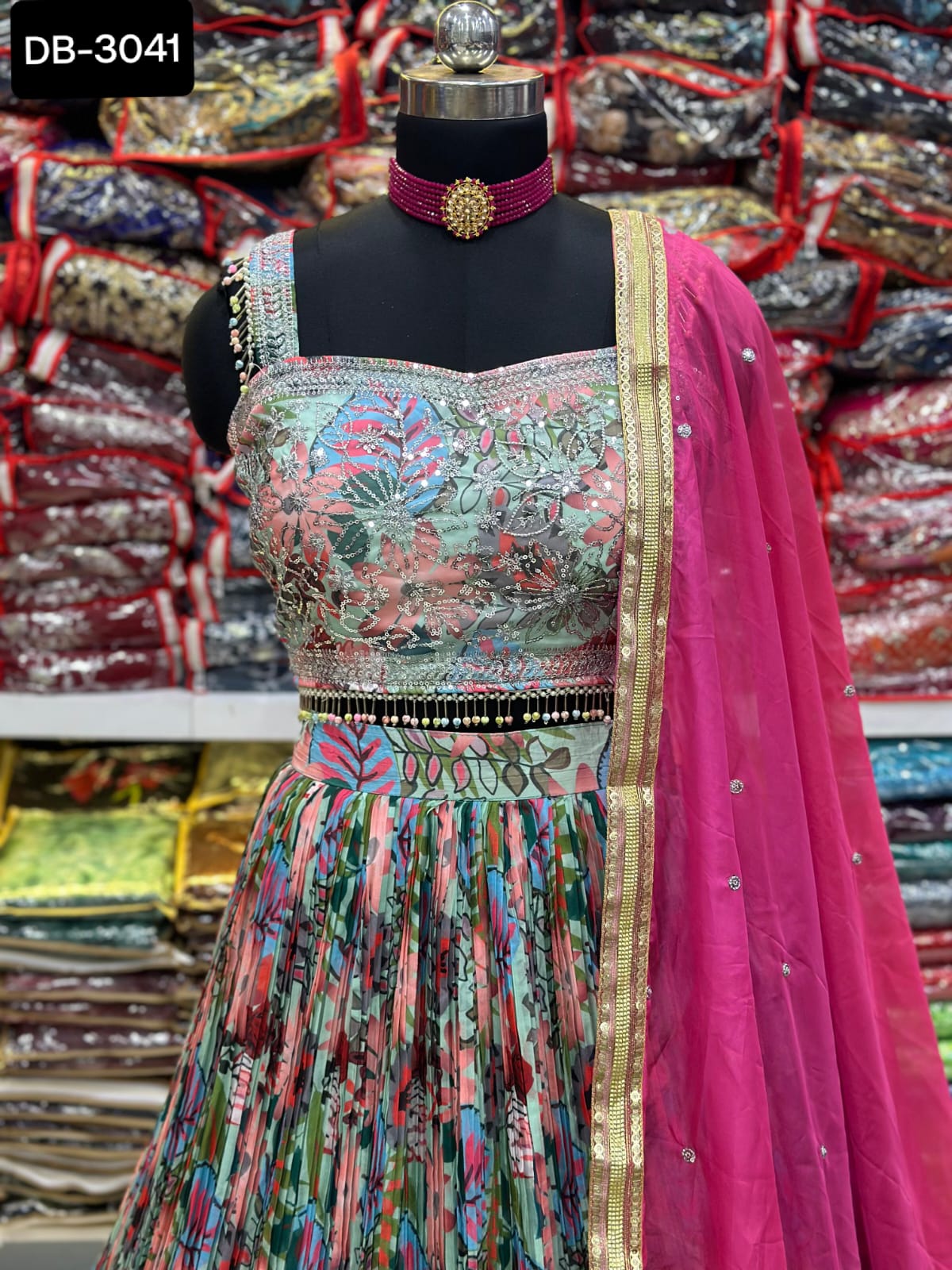 Lehenga Multicolores Mehendi