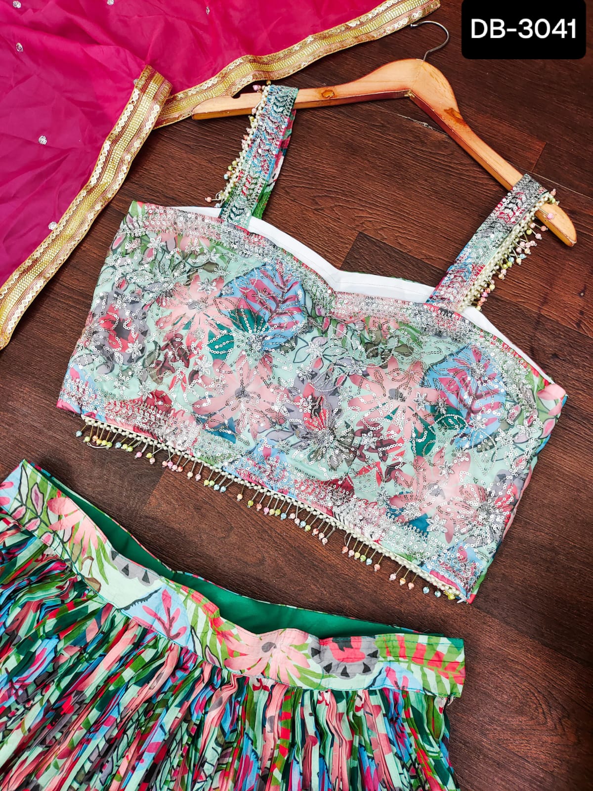 Lehenga Multicolores Mehendi