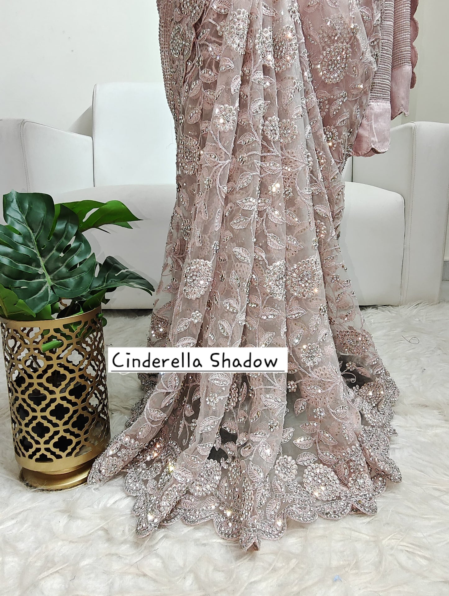 Saree Luxury Stones and Sequins Blue