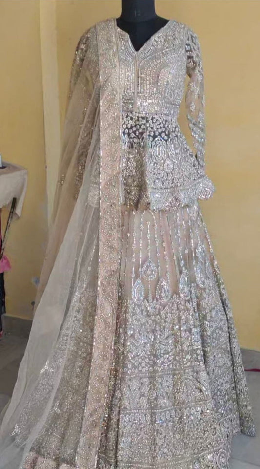 Lehenga Beige Doré Luxury