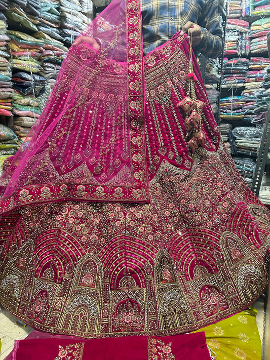 Lehenga Rose et Doré Luxury