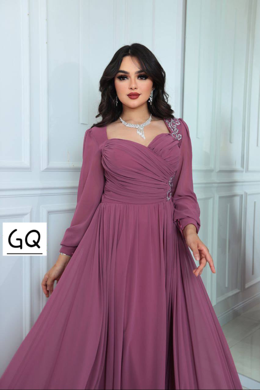 Robe de Soirée Longues avec Manches