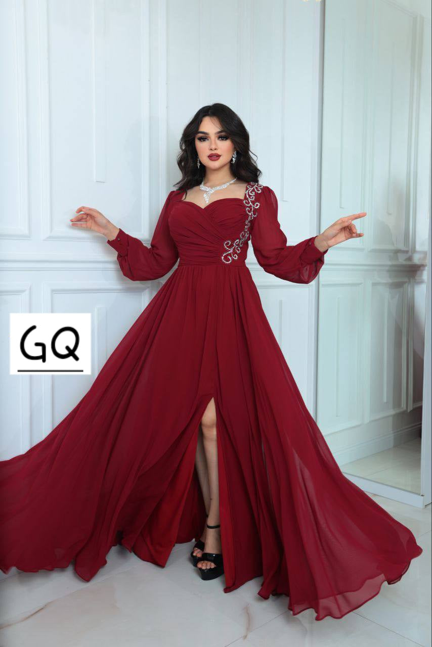 Robe de Soirée Longues avec Manches