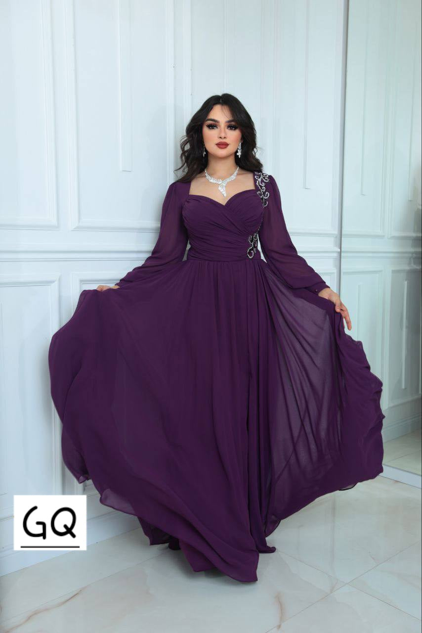 Robe de Soirée Longues avec Manches