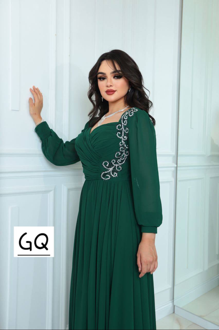 Robe de Soirée Longues avec Manches