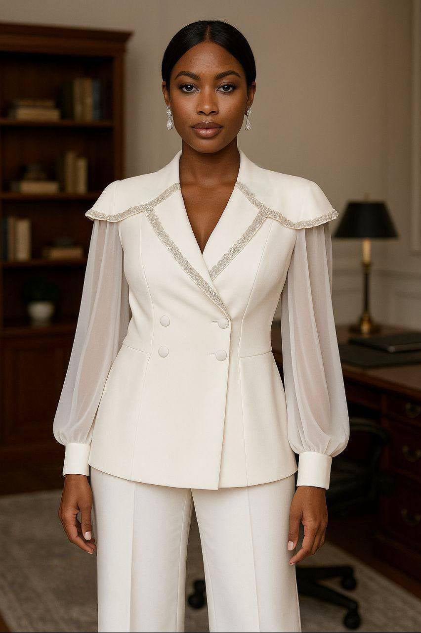 Ensemble Blazer Femme Blanc