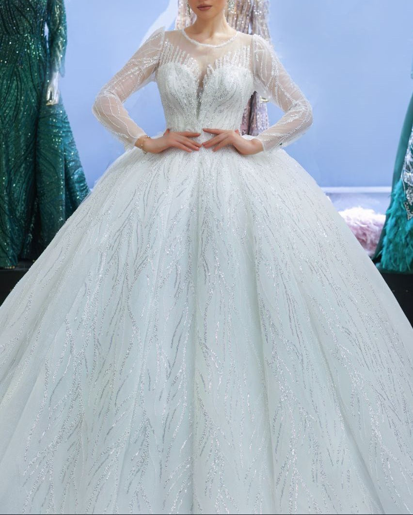 Robe de Mariée Princesse Luxury, Manches Longues