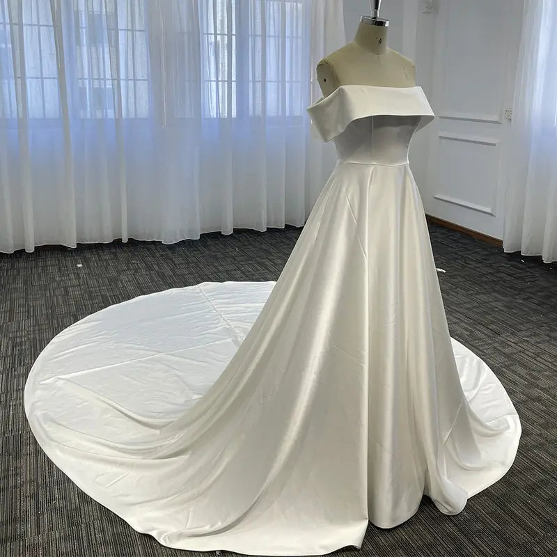 Robe de Mariée Trapèze Satin A-Line