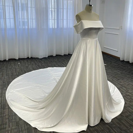 Robe de Mariée Trapèze Satin A-Line