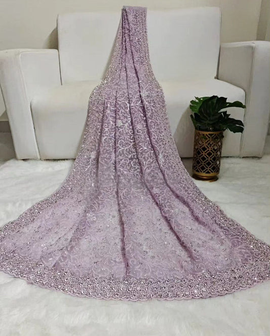 Saree Violet Mauve Luxury Stones
