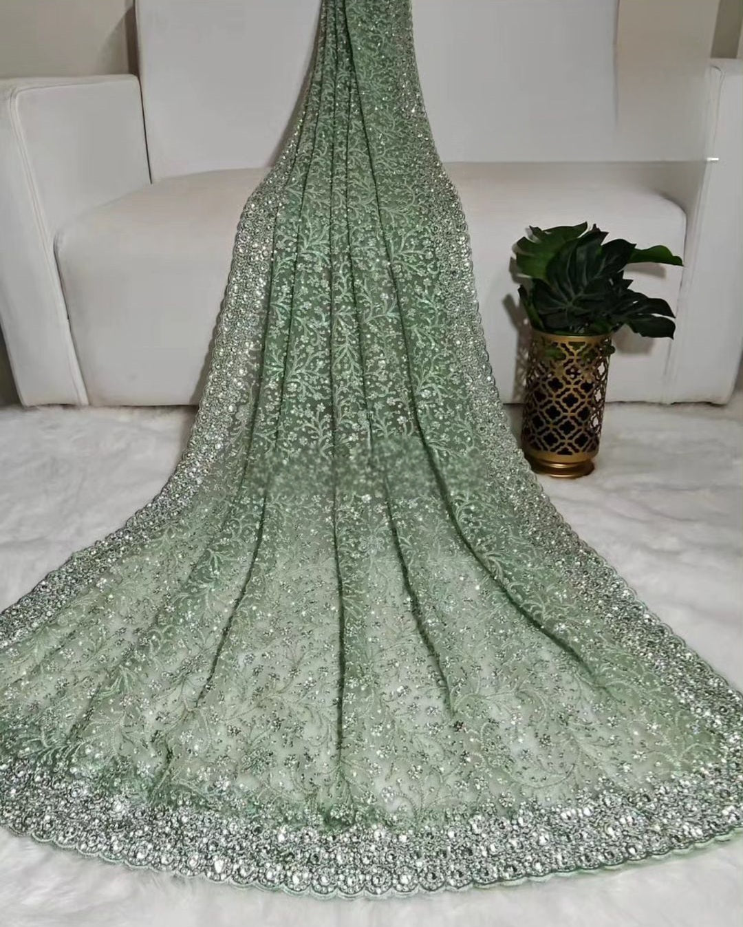 Saree Vert Luxury Stones