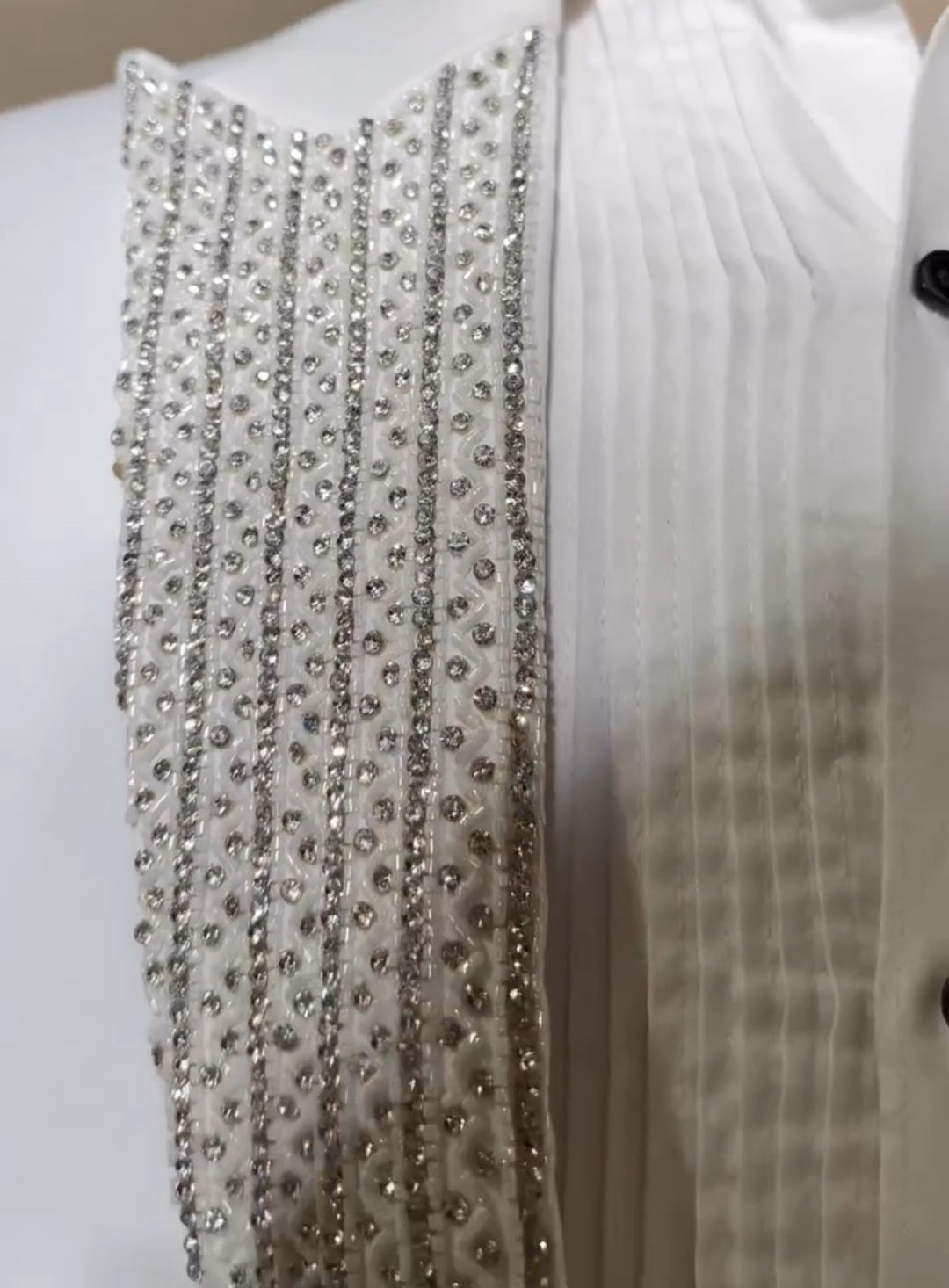 Costume Blanc Mariage avec Strass