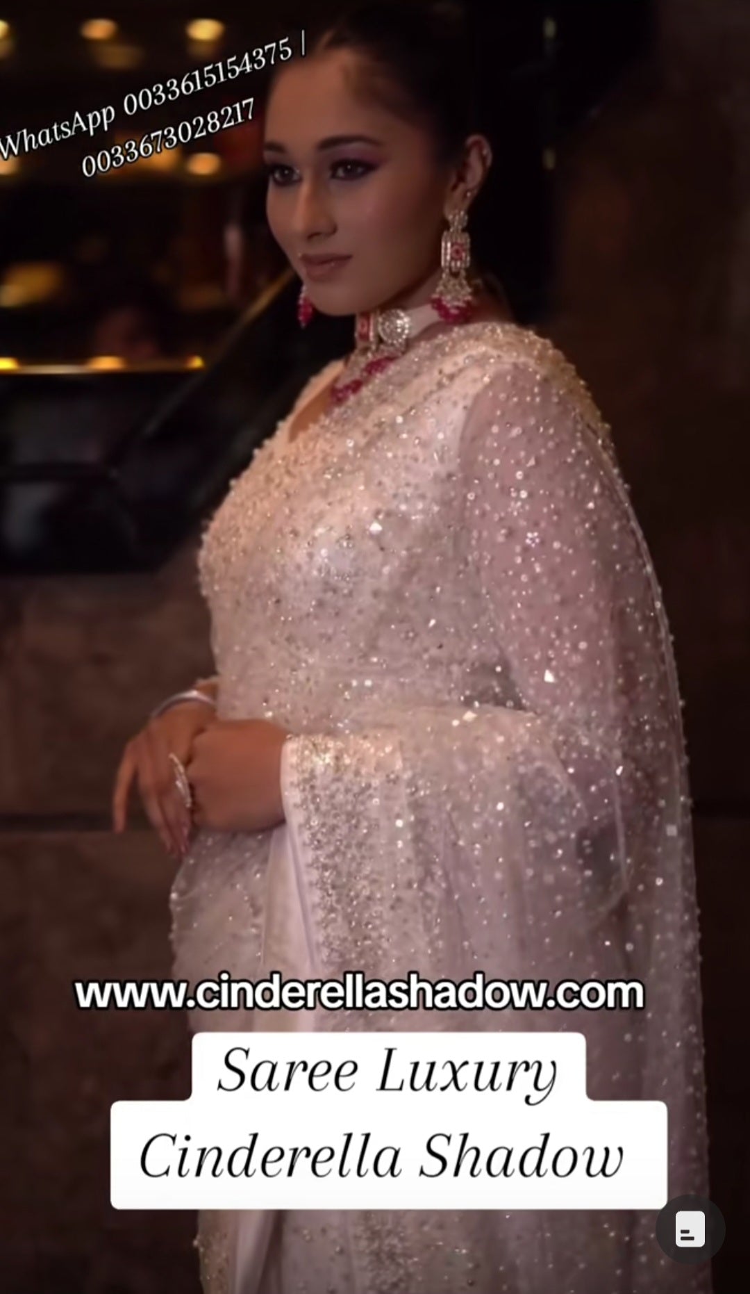 Saree Luxury White Handwork