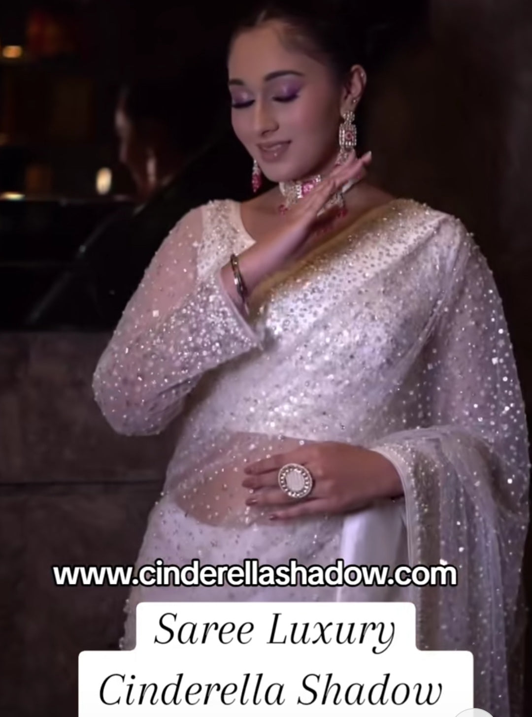 Saree Luxury White Handwork