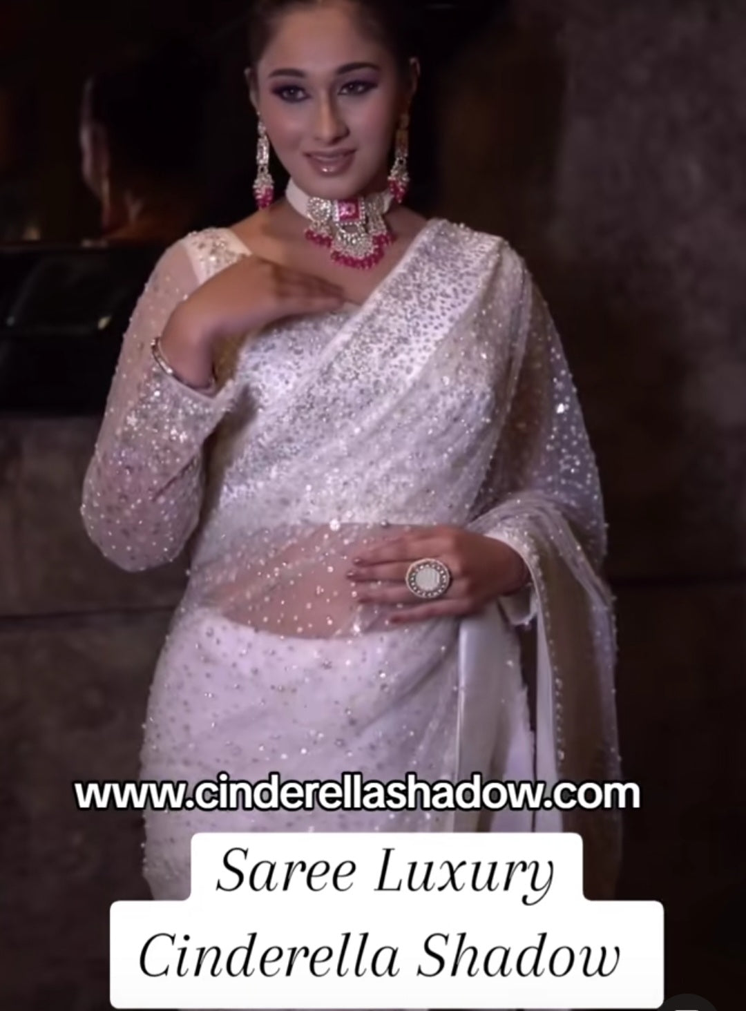 Saree Luxury White Handwork