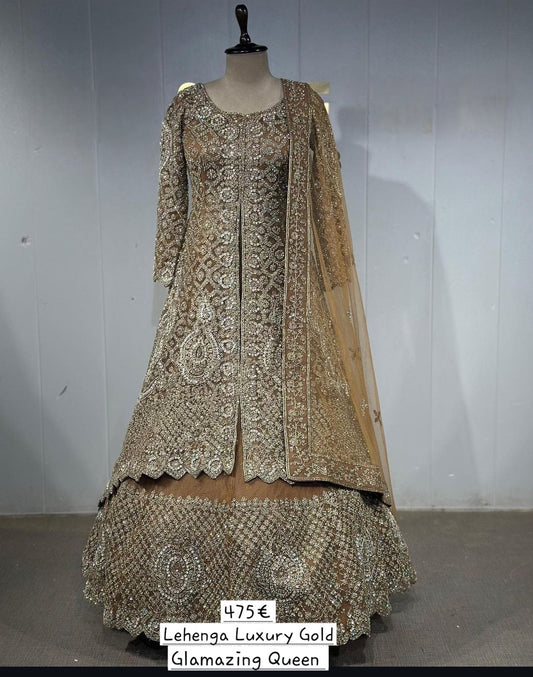 Lehenga Gold Pakistanaise Luxury