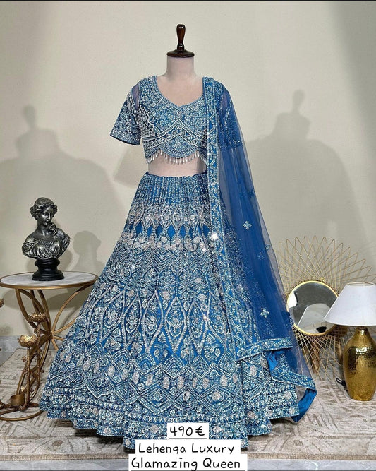 Lehenga Bleu Magnifique