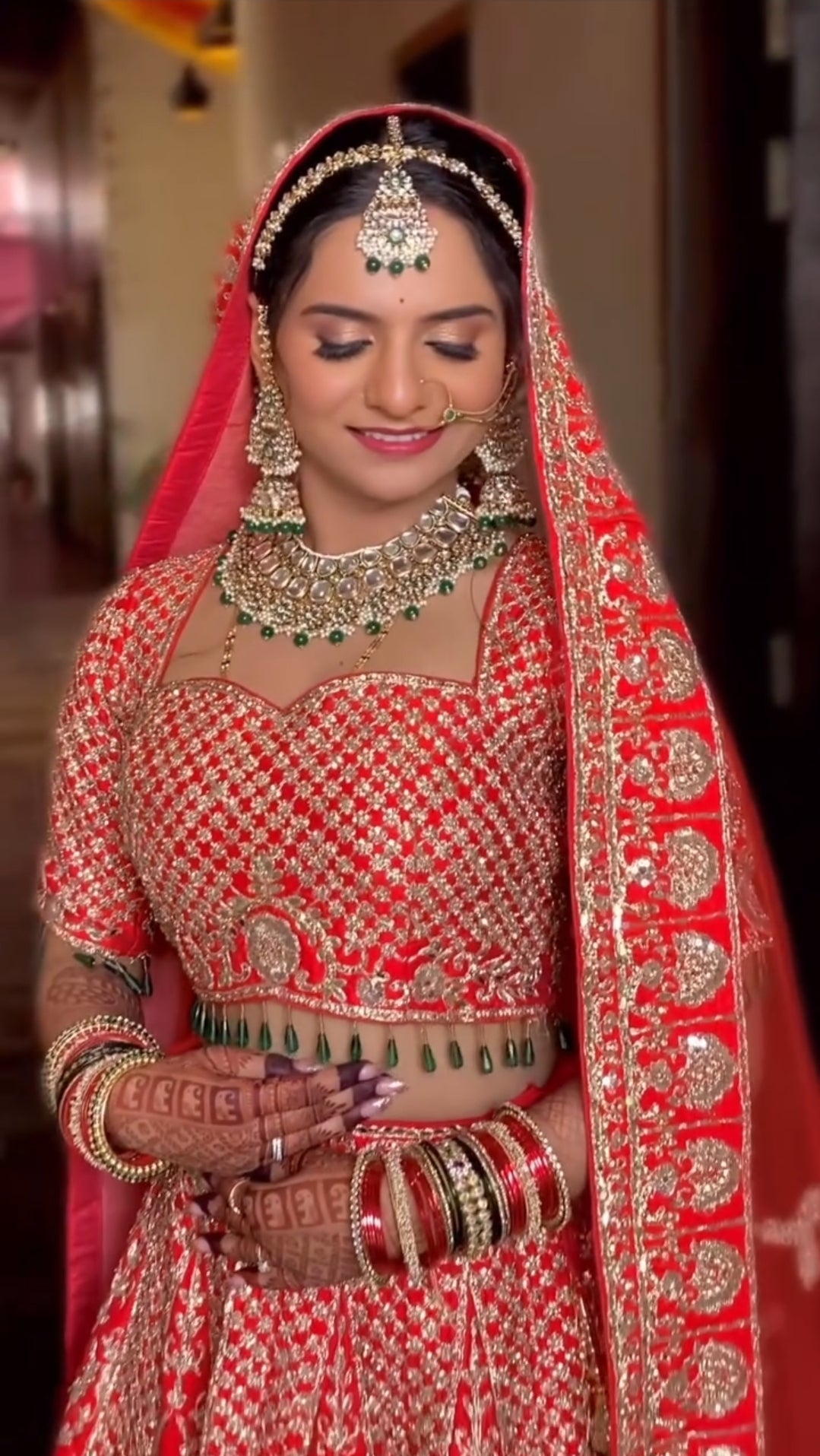 Lehenga Rouge Luxury Mariage