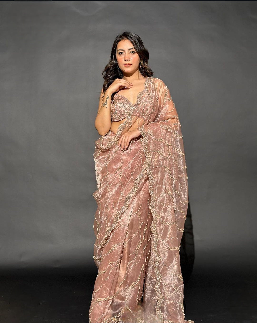 Saree Luxury Pearls with Blouse