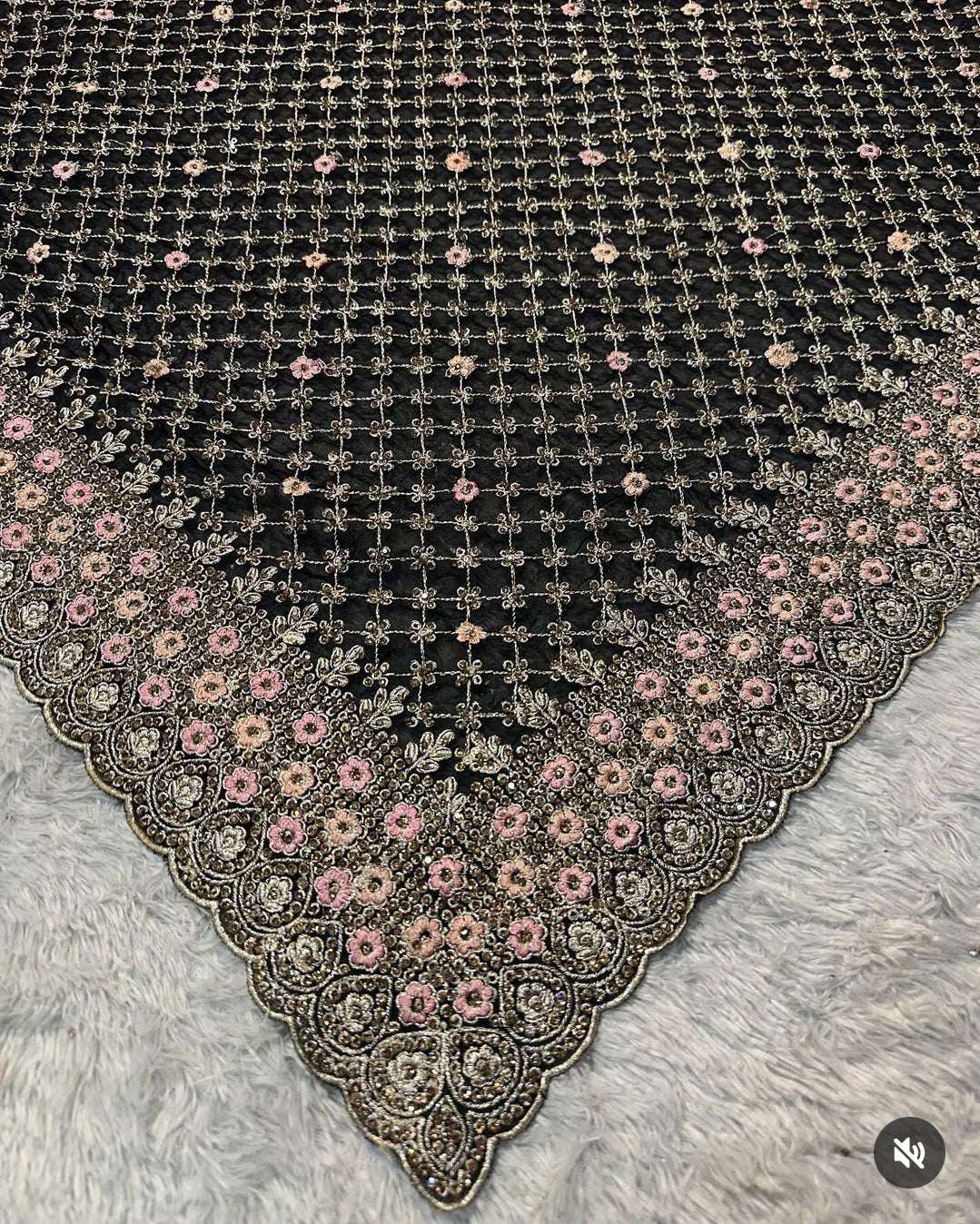 Saree Black Luxury Stones