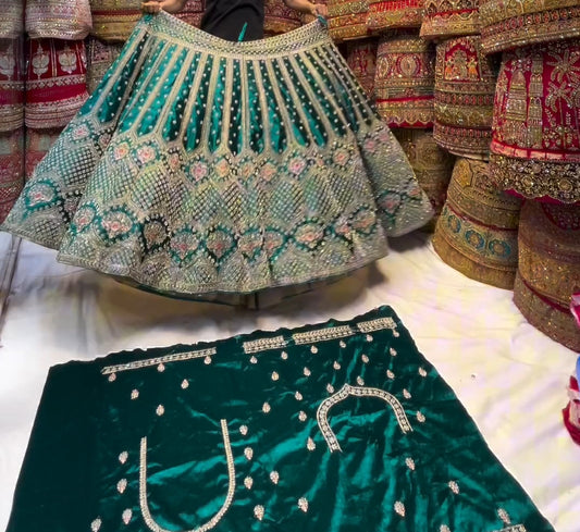 Lehenga Vert Luxury