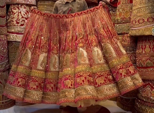 Lehenga Gold and Pink Luxury
