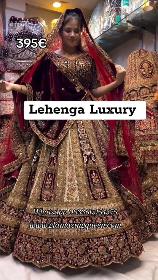 Lehenga Gold and Red Luxury