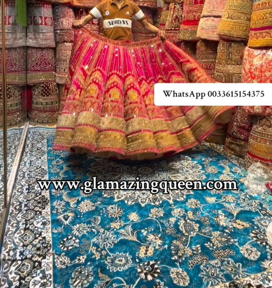 Lehenga Pink and Gold Luxury