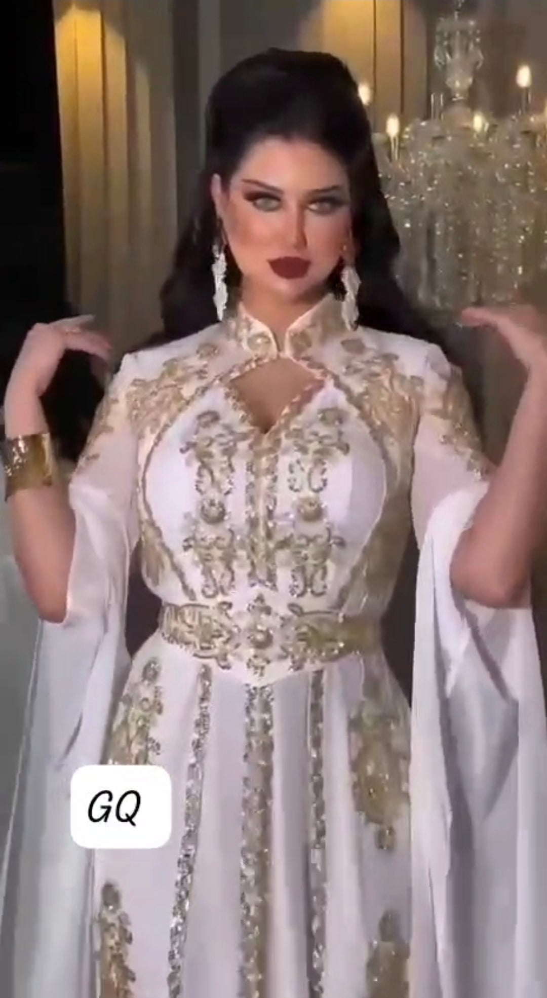 Caftan Blanc et Doré Luxury
