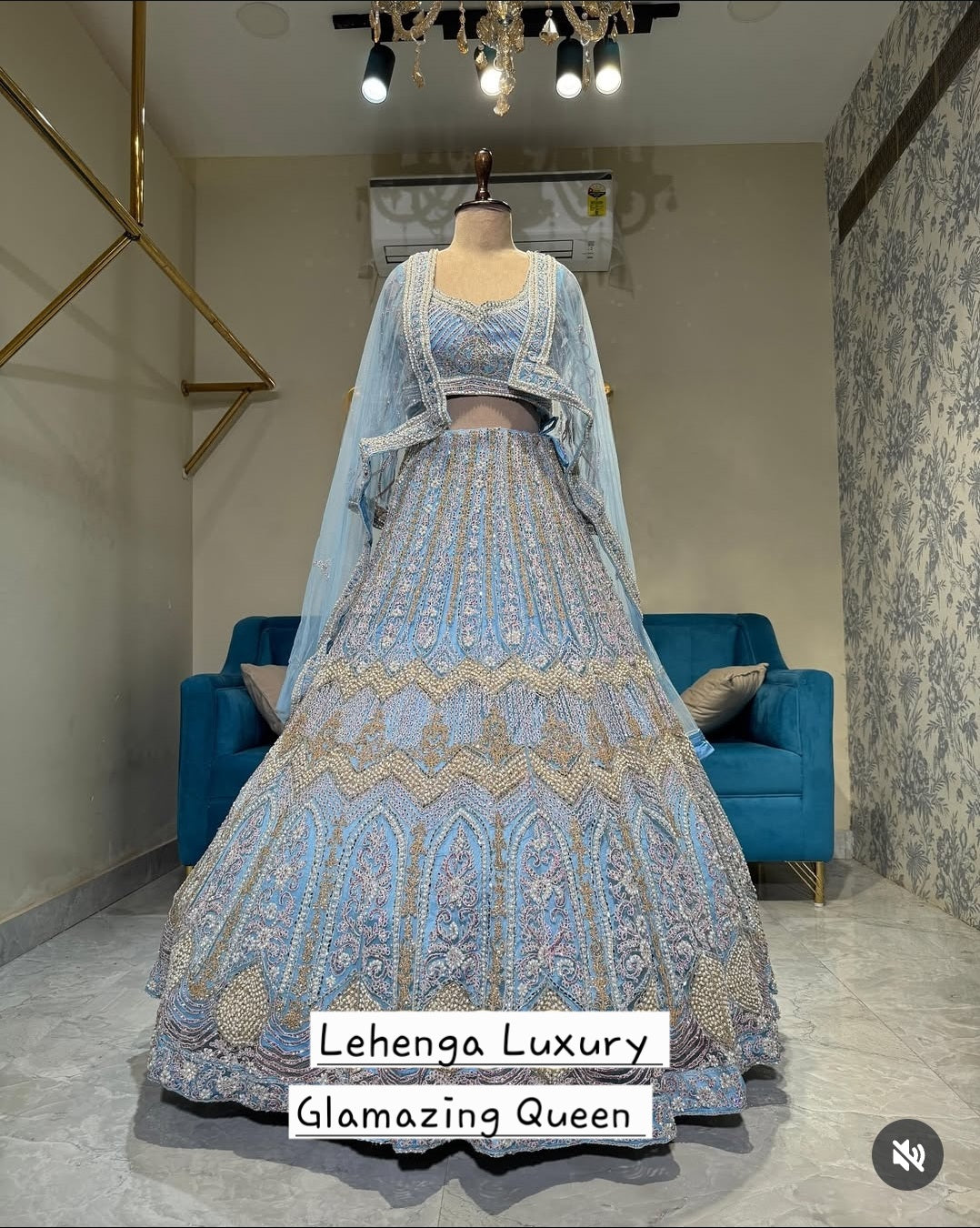 Lehenga Bleu Luxury